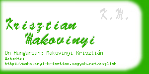 krisztian makovinyi business card
