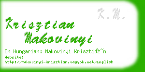 krisztian makovinyi business card